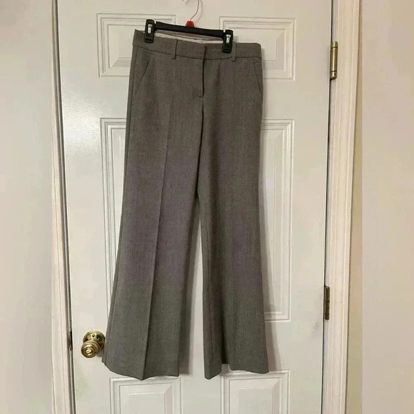 Size 2 Gray THEORY Wool Trouser Pants with Pleats, Used, See Photos - Picture 2 of 11